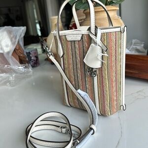 Tory Burch
Mini Perry Stripe Raffia Tote